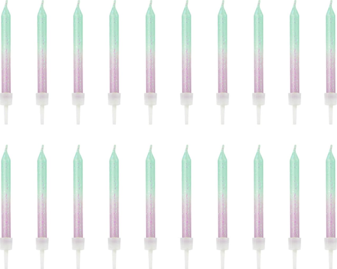Party Deco Świeczki urodzinowe ombre z podstawkami - 20 szt. uniwersalny