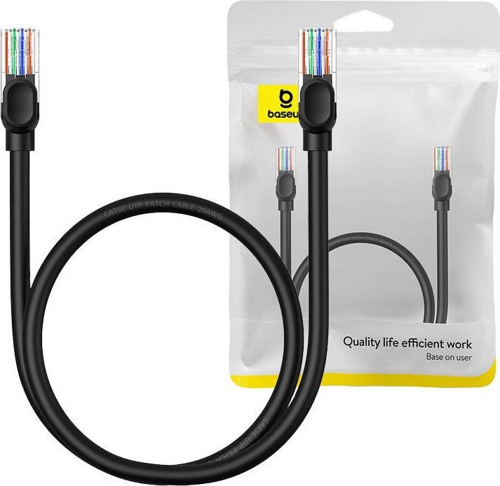 Baseus Kabel sieciowy Baseus Ethernet CAT5, 0,5m (czarny)