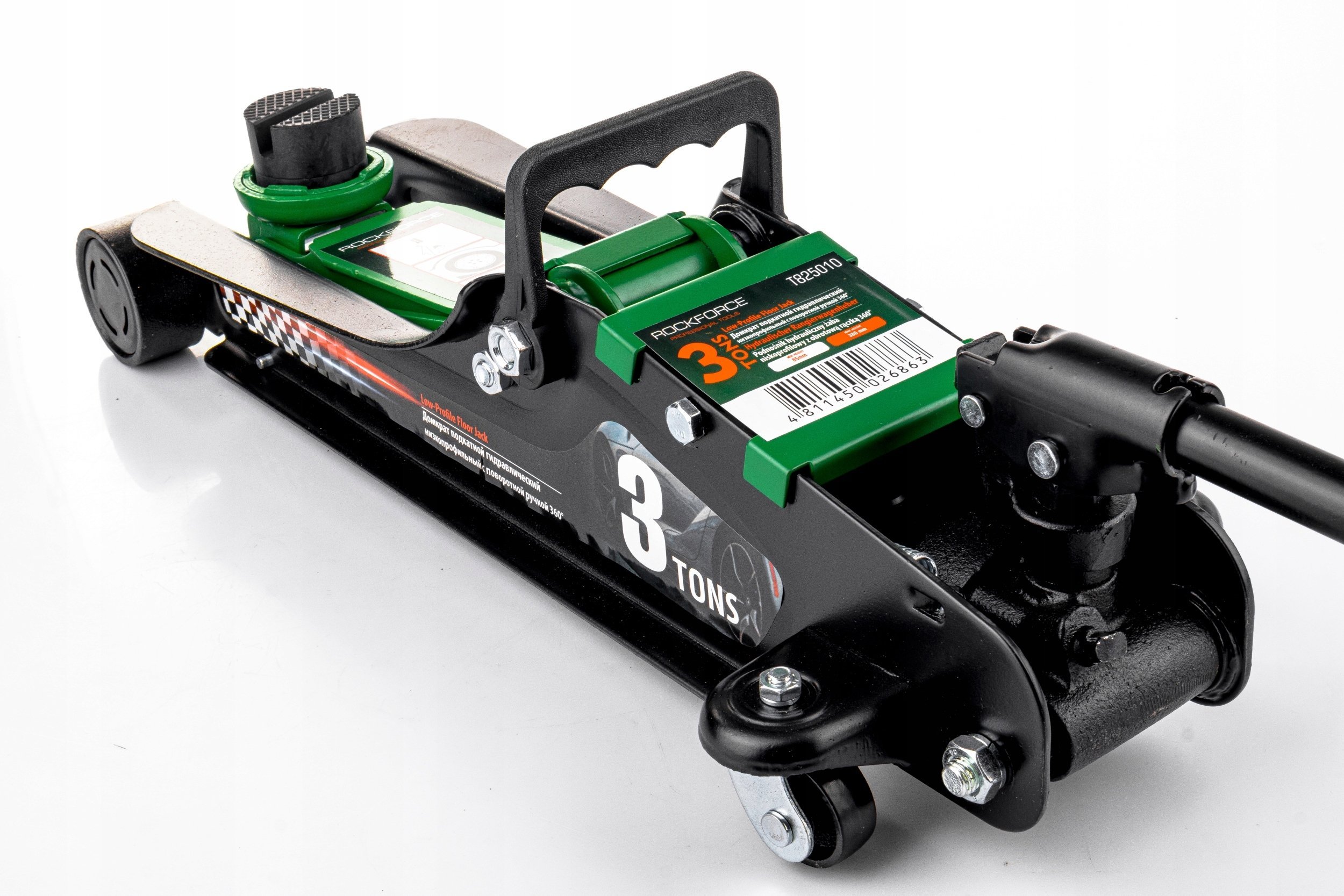 Sourcing Podnośnik hydrauliczny "żaba" 3T 85-380mm - kolor zielony