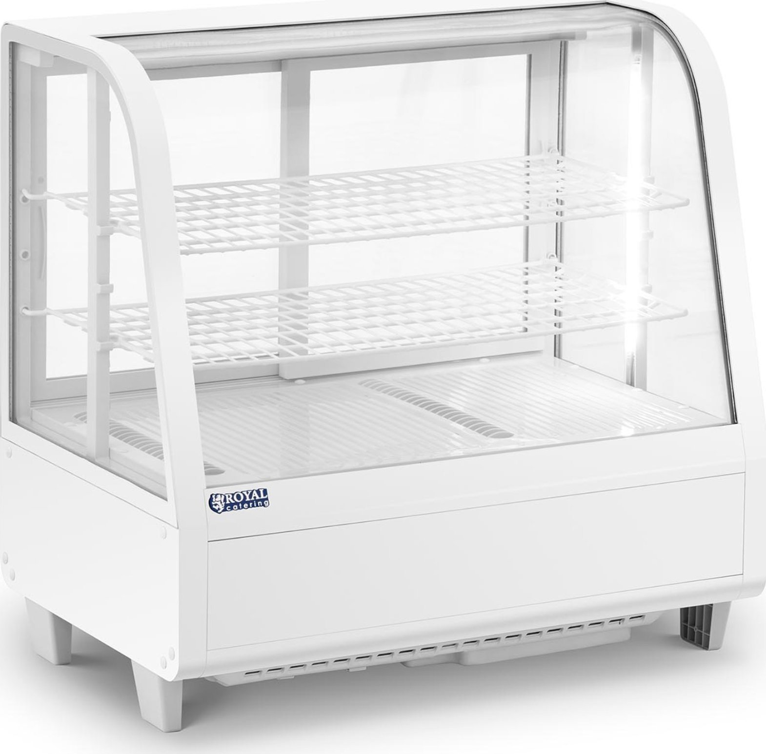 Royal Catering Witryna chłodnicza ekspozycyjna przeszklona 3 poziomy 100 l - biała Witryna chłodnicza ekspozycyjna przeszklona 3 poziomy 100 l - biała