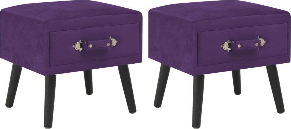 vidaXL Szafki nocne, 2 szt., ciemny fiolet, 40x35x40 cm, aksamitne