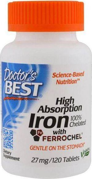 DOCTORS BEST Doctor's Best High Absorption Iron 27mg 120 kaps. - DBS/040