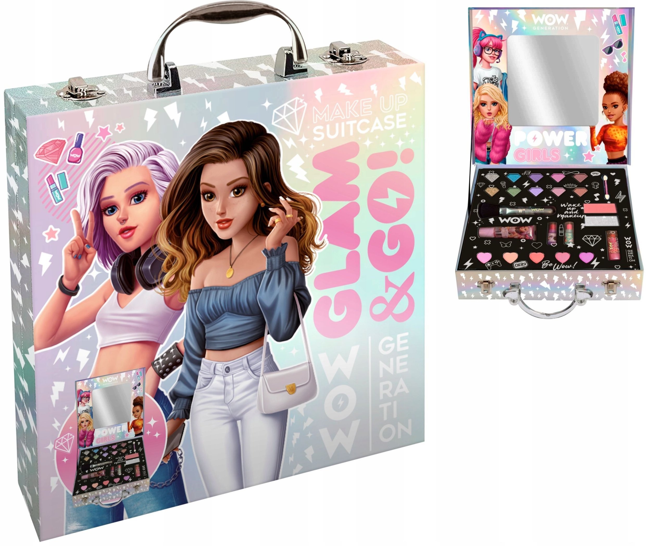 Kuferek Walizka Zestaw Kosmetyków 25w1 do Makijażu Cienie Kosmetyczka WOW Generation / WOW00055