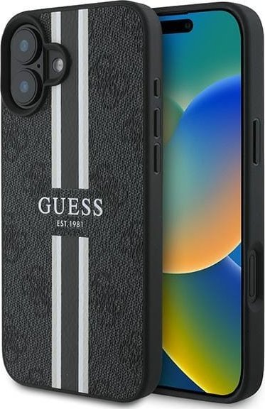 Guess GUHMP16MP4RPSK iPhone 16 Plus 6.7" black/hardcase 4G Printed Stripes MagSafe