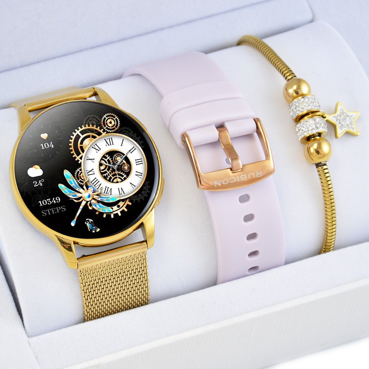 Zestaw damski smartwatch damski Rubicon Asturia + bransoletka