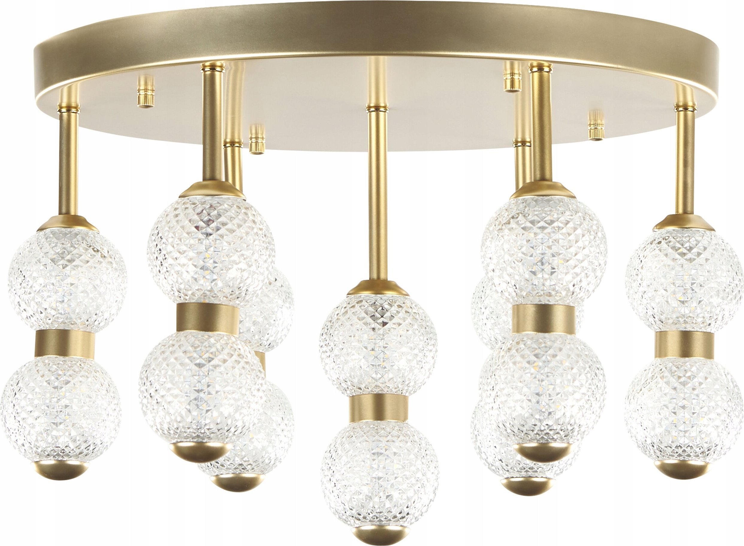 Lampa sufitowa Beliani Lampa sufitowa LED metalowa złota YOWAKA