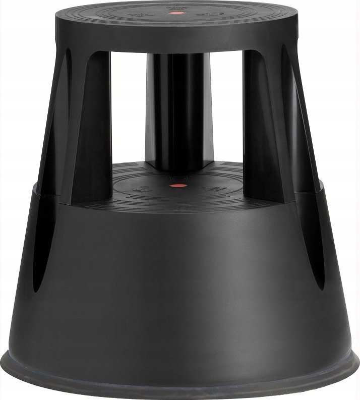 PODEST NA KÓŁKACH STOPIEŃ TABORET SCHODEK STOPA SŁONIA STABILNY CZARNY