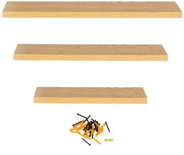 Półki ścienne 3 szt. na przyprawy, książki półki wiszące nowoczesne brązowe UNIWERSALNY