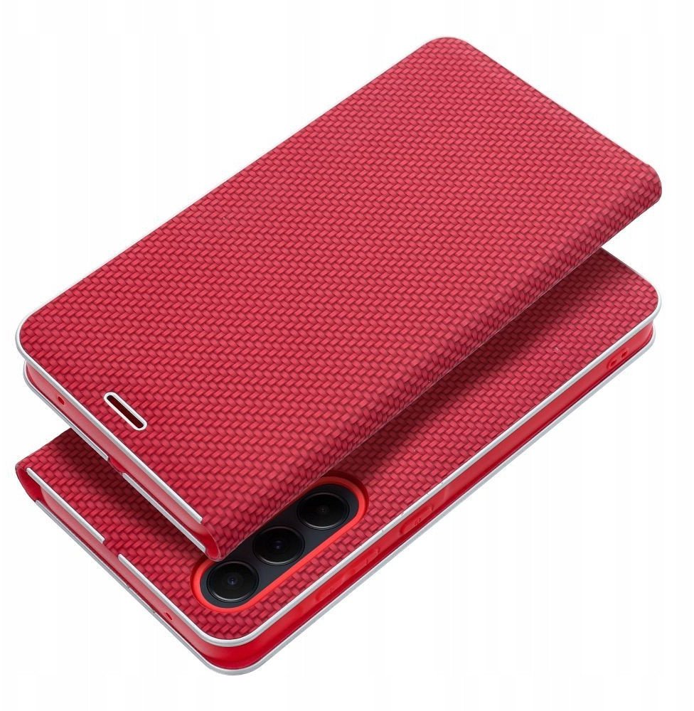 Kabura LUNA Book Carbon do SAMSUNG S21 FE czerwony