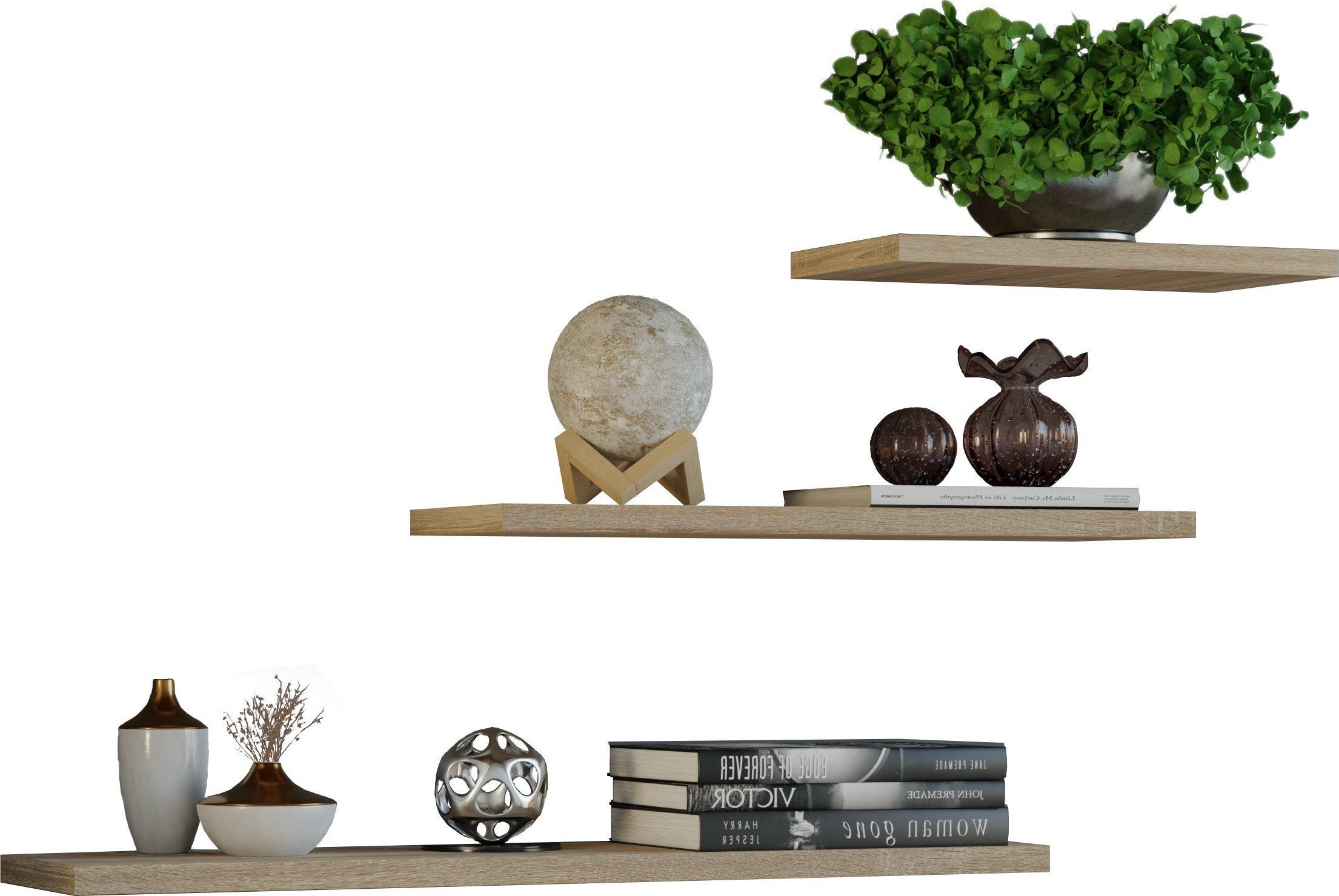 Topeshop Komplet 3 X Półka Wisząca Tobi 3p Dąb Sonoma!