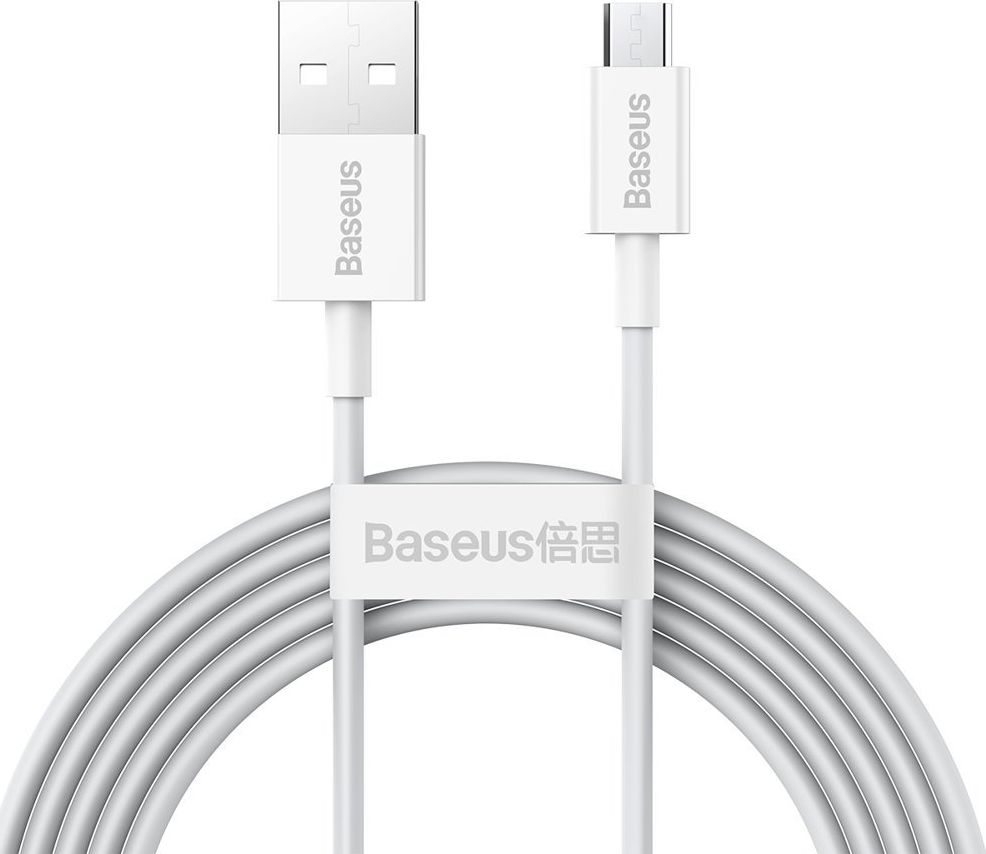 Kabel USB Baseus USB-A - microUSB 2 m Biały (BSU2825WHT)