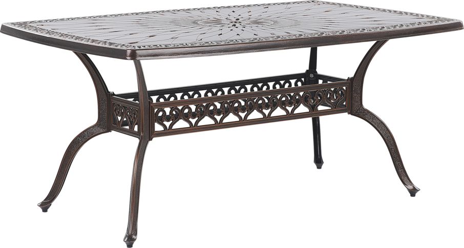 Beliani Stół ogrodowy 102 x 165 cm brązowy Lizzano