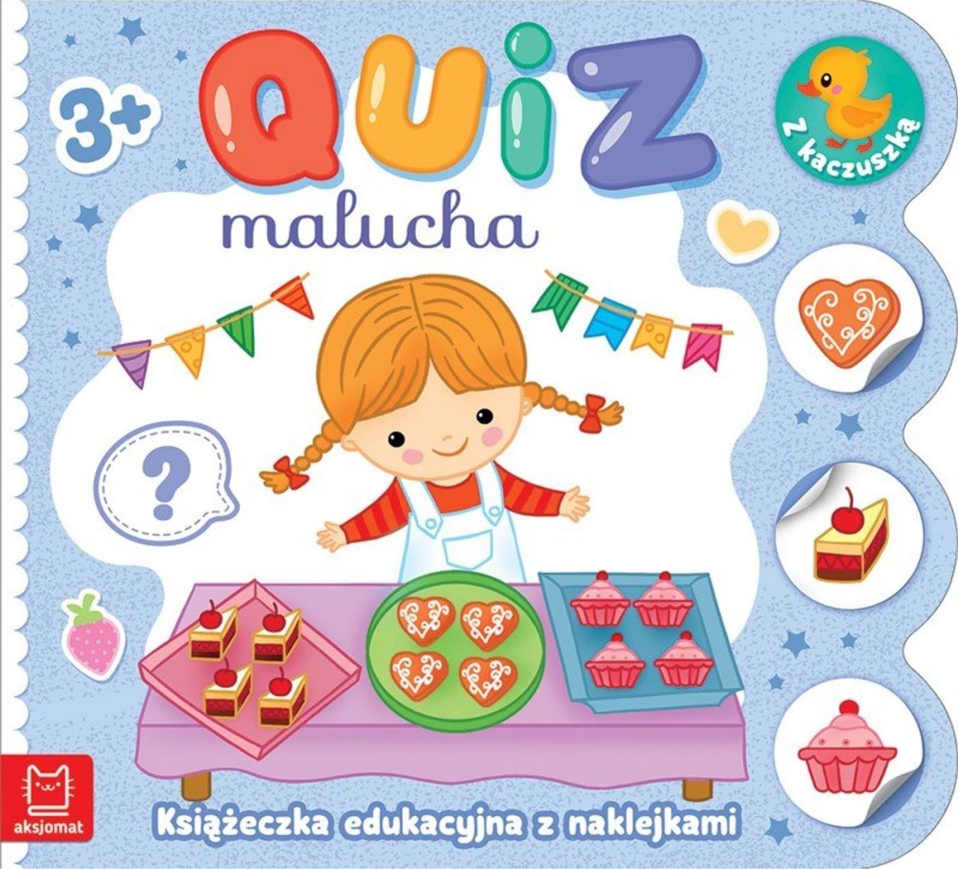 Aksjomat Książeczka Quiz malucha z naklejkami z kaczuszką 3-4 lata