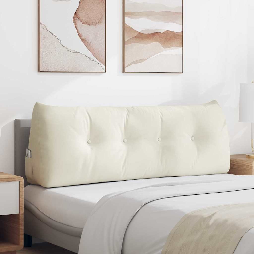 vidaXL Poduszka na plecy Kremowy 140 x 24 x 50 cm Aksamit