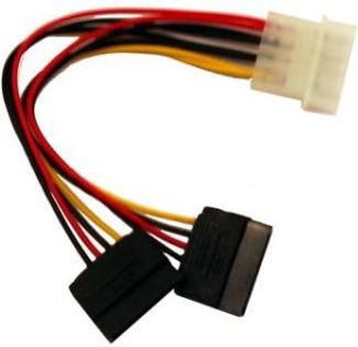 Gembird Molex - SATA x2, 0.15m, Wielokolorowy (CCSATAPSY)