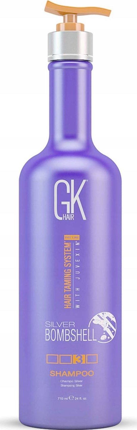 GK HAIR (Global Keratin) Global Keratin, Silver Bombshell, Hair Shampoo, For Neutralisation Of Yellow Tones, 710 ml For Women