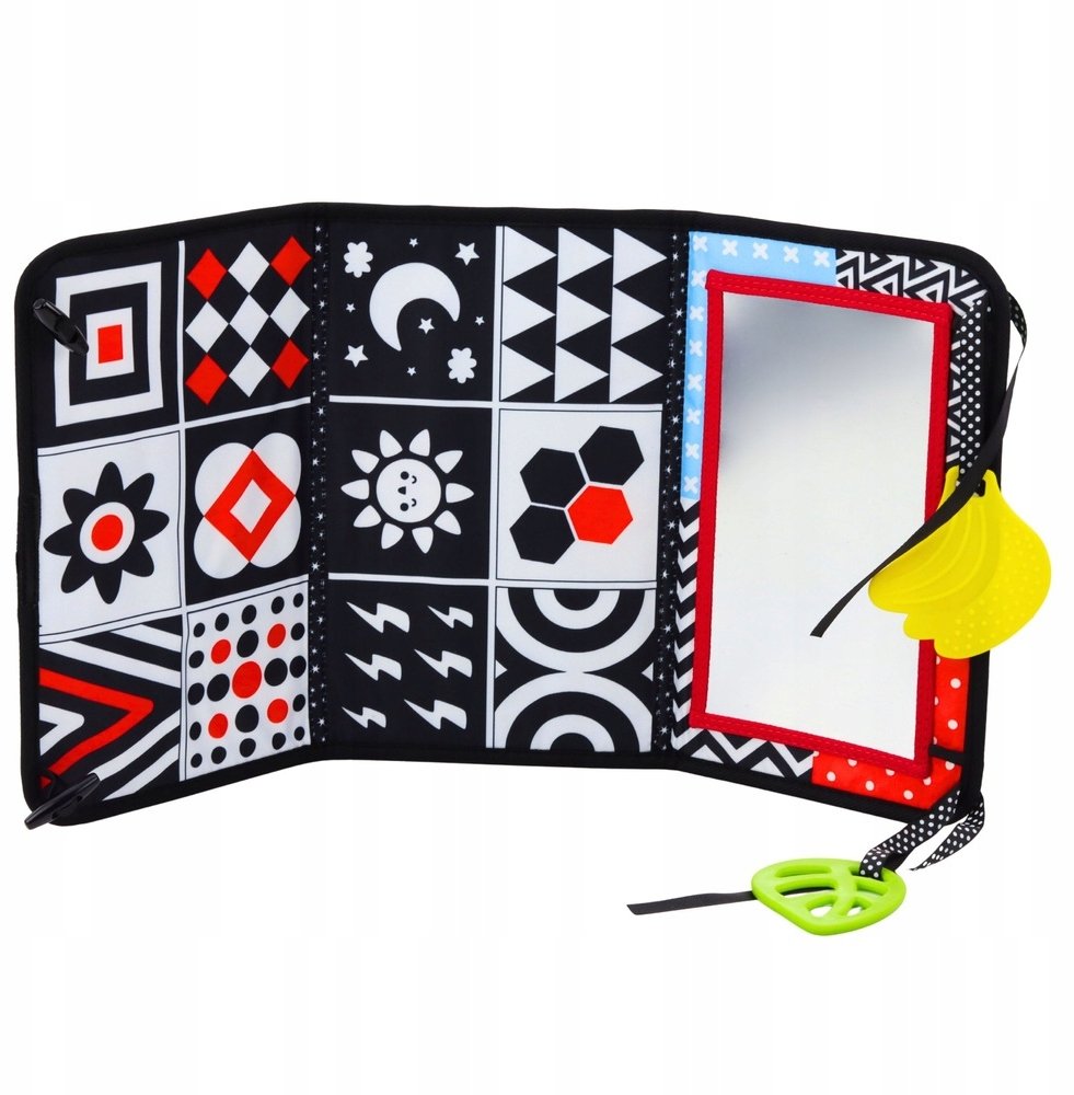 LeanToys Mata Edukacyjna Sensoryczna Kontrastowa Z Lusterkiem Dla niemowląt