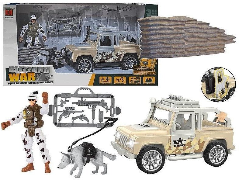 Jeep wojskowy z akcesoriami