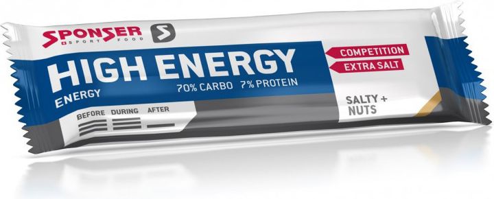 Sponser Baton energetyczny HIGH ENERGY BAR solone orzeszki ziemne pudełko (30szt x 45g) (SPN-90-437)