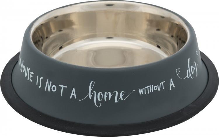 Trixie Miska, szara, stal nierdzewna/guma, 0.45 l/o 19 cm, z gumową podstawą