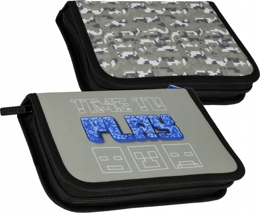 Piórnik Starpak PIORNIK 1ZAM 2KLAP PIXEL SZARY STK-35 PB 12/48
