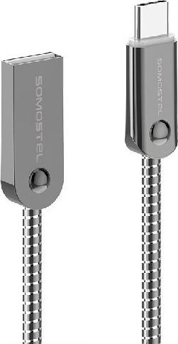 Kabel USB Somostel USB-A - USB-C 1 m Srebrny (BJ01)