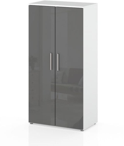 Szafa Garderoba Jola 70cm Sypialnia Nowoczesna Biurowa Biała Szary Połysk