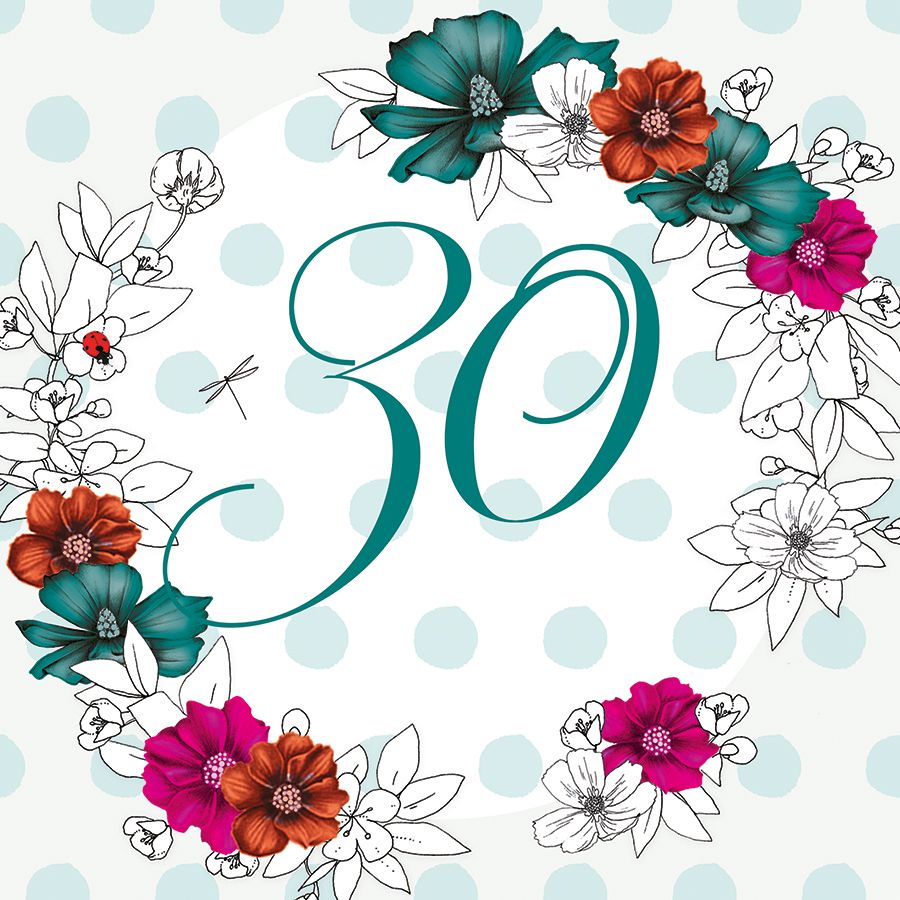 Clear Creation Karnet Swarovski kwadrat z okazji 30 urodzin (CL1430)