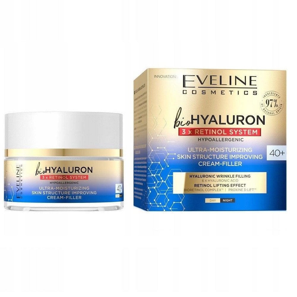 EVELINE_BioHyaluron 3x Retinol System 40+ ultranawilżający krem-filler poprawiający strukturę skóry 50ml