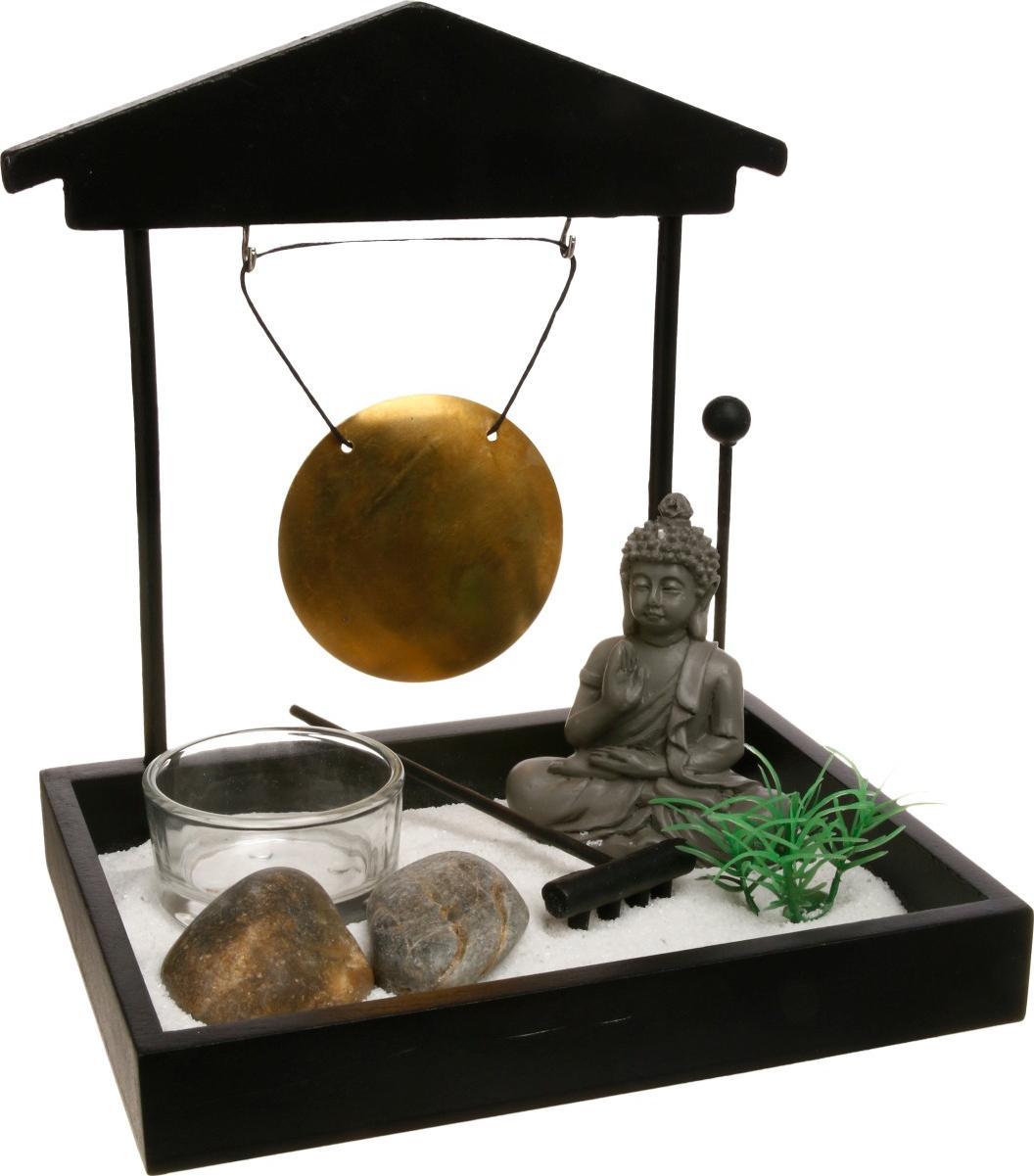 Atmosphera Ogród Zen z figurką Buddy 12x15 cm