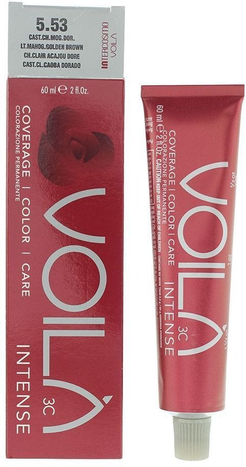 Intercosmo, Voilà 3C Intense, Permanent Hair Dye, 5.53 Light Mahogany Golden Brown, 60 ml For Women