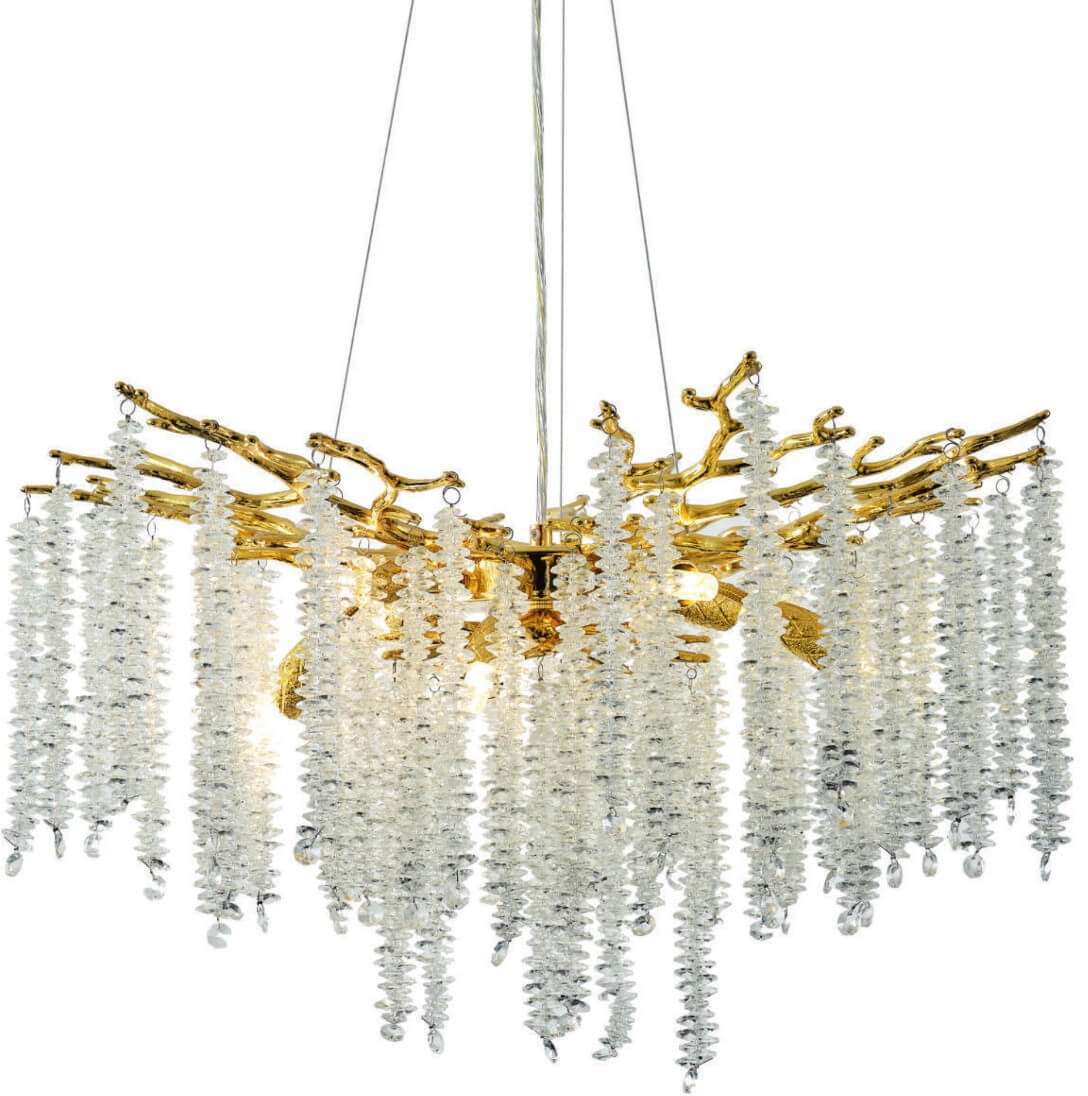 Zumaline Dijon MD3720-1-EGN lampa wisząca zwis 8x28W G9 złota/transparentna