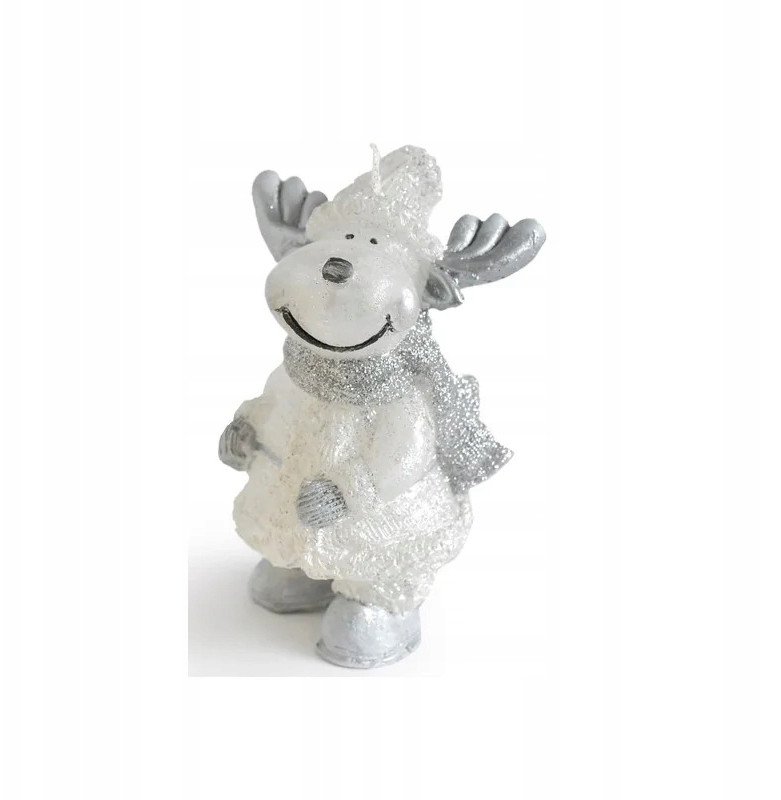 Świeca ŁOŚ figurka 10x13cmparafinowa srebrna