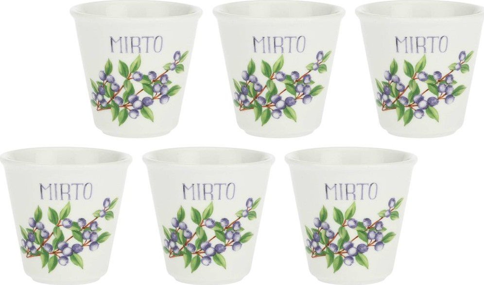 NPC Polska La Porcellana Bianca Zestaw 6 kieliszków na likier Mirto Liquorelli 75 ml biały