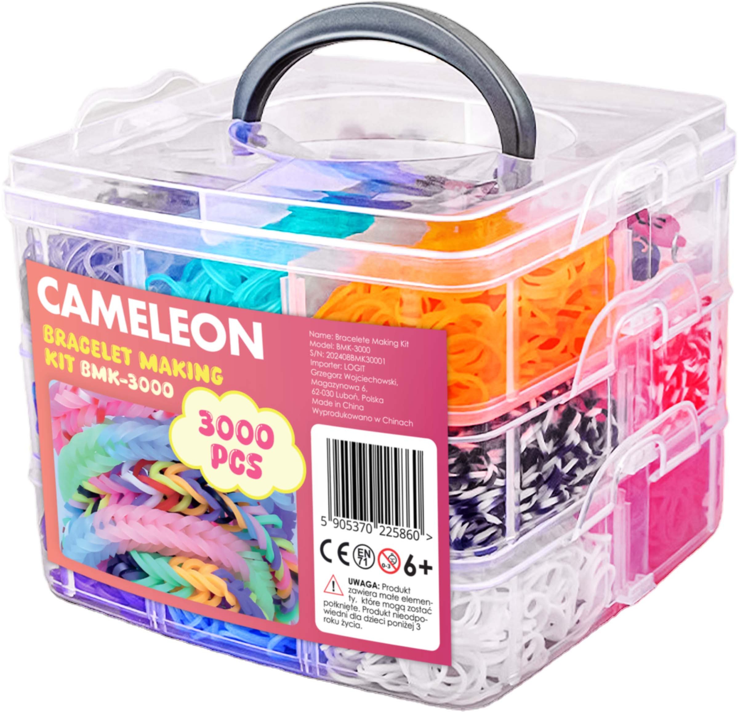 GUMKI DO ROBIENIA BRANSOLETEK 3000 SZT. + SZYDEŁKO BMK-3000