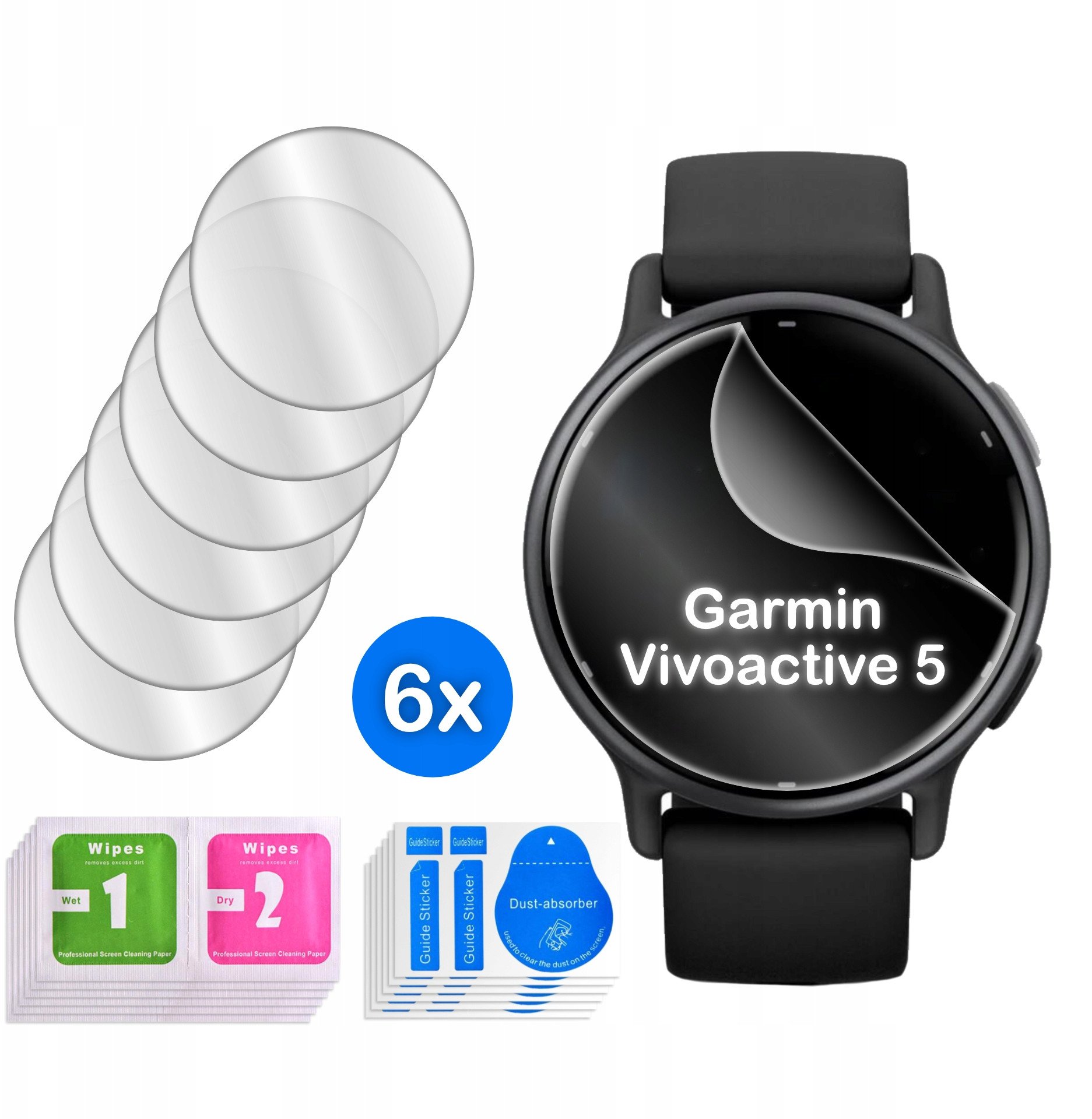 FOLIA do Garmin Vivoactive 5 HYDROŻELOWA OCHRONNA na ekran 3D 6 sztuk