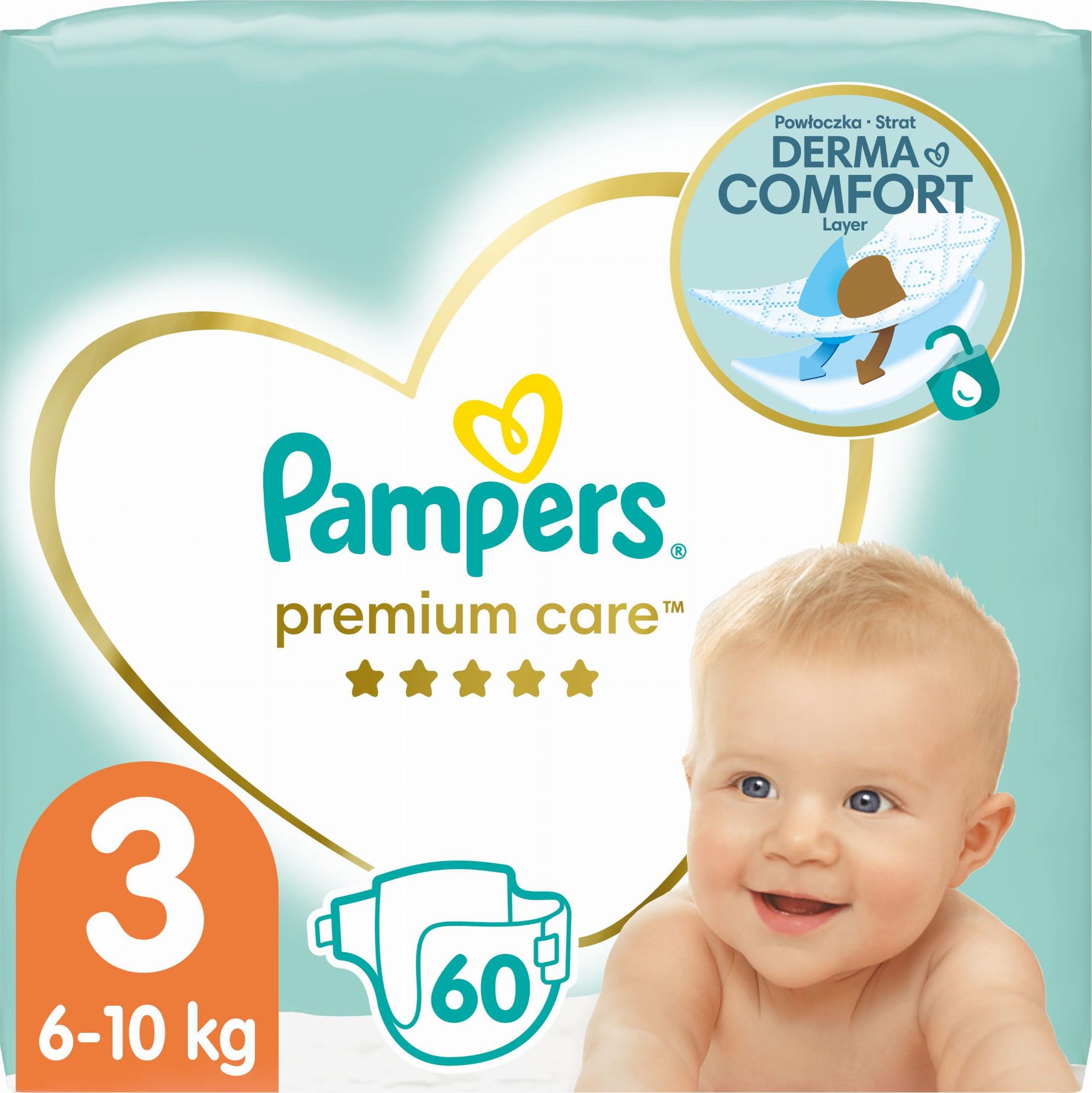 Pampers Pieluchy Premium Care 3, 4-9 kg, 60 szt.
