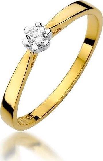 Best Diamonds złoty pierścionek z brylantem 0.10ct 14
