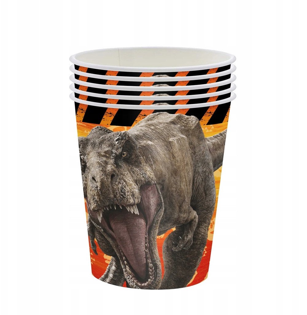 Grajlandia Kubeczki Jednorazowe DINOZAUR Jurassic papierowe 8szt