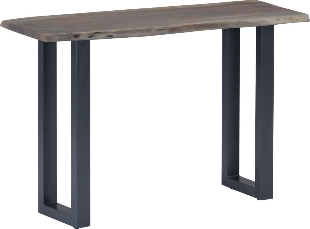 vidaXL Stolik typu konsola, szary, 115x35x76 cm, akacja i żelazo