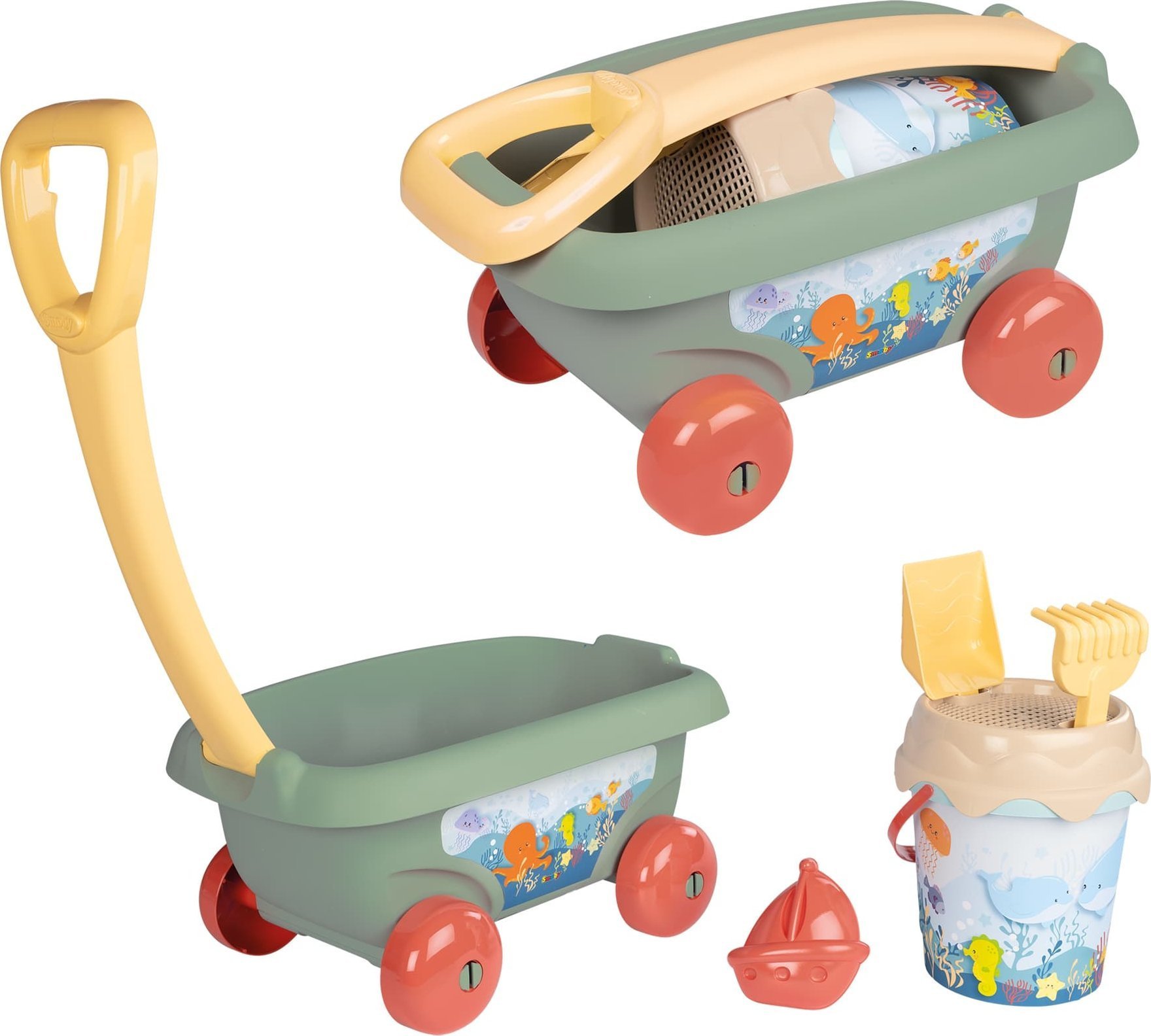 Smoby SMOBY Zestaw do piasku Wózek Wiaderko Grabki Ekologiczny