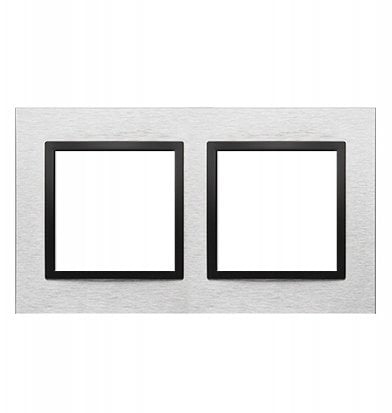 Kontakt-Simon Simon 54 Nature Ramka 2-krotna metalowy, Inox Czarny DRN2/82