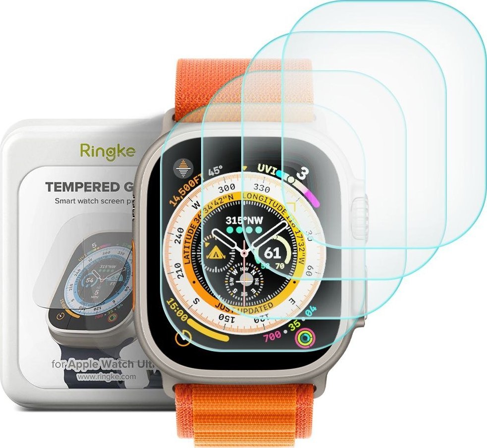 Ringke 4x Szkło Hartowane Ringke Id Fc Glass do Apple Watch Ultra (49 mm) Clear
