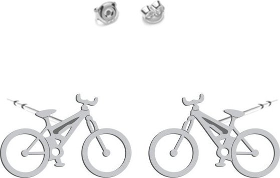 MEJK Jewellery Kolczyki Srebrne z Rowerem