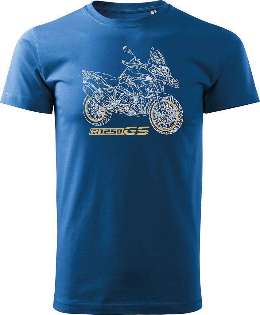 Topslang Koszulka motocyklowa z motocyklem na motor BMW GS 1250 ADVENTURE męska niebieska REGULAR XXL