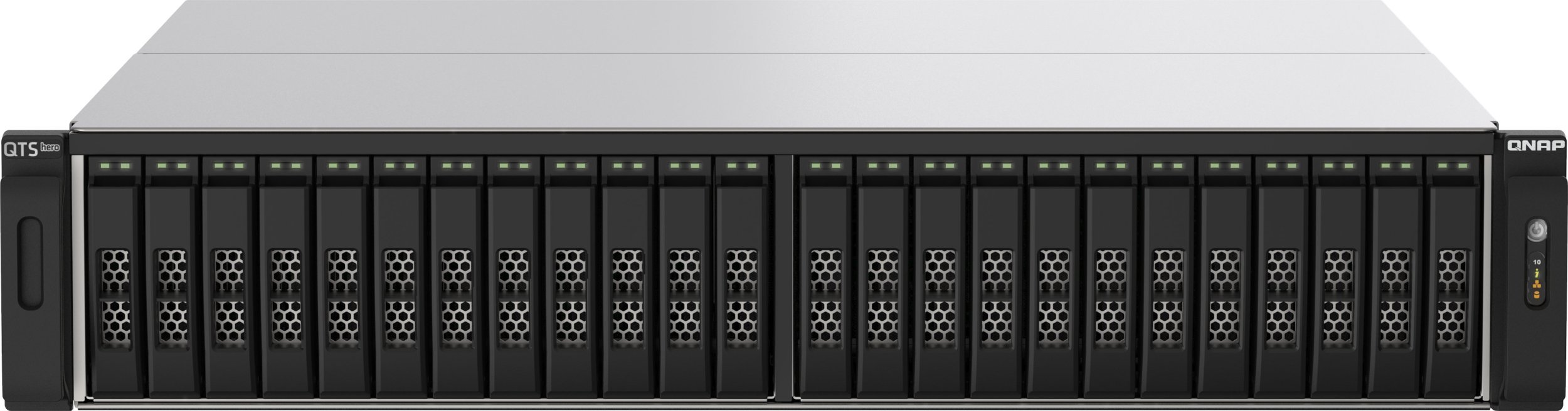 Serwer plików Qnap QNAP TS-h2490FU NAS Rack (2U) EPYC 7302P 256 GB DDR4 0 TB QuTS hero Czarny, Szary