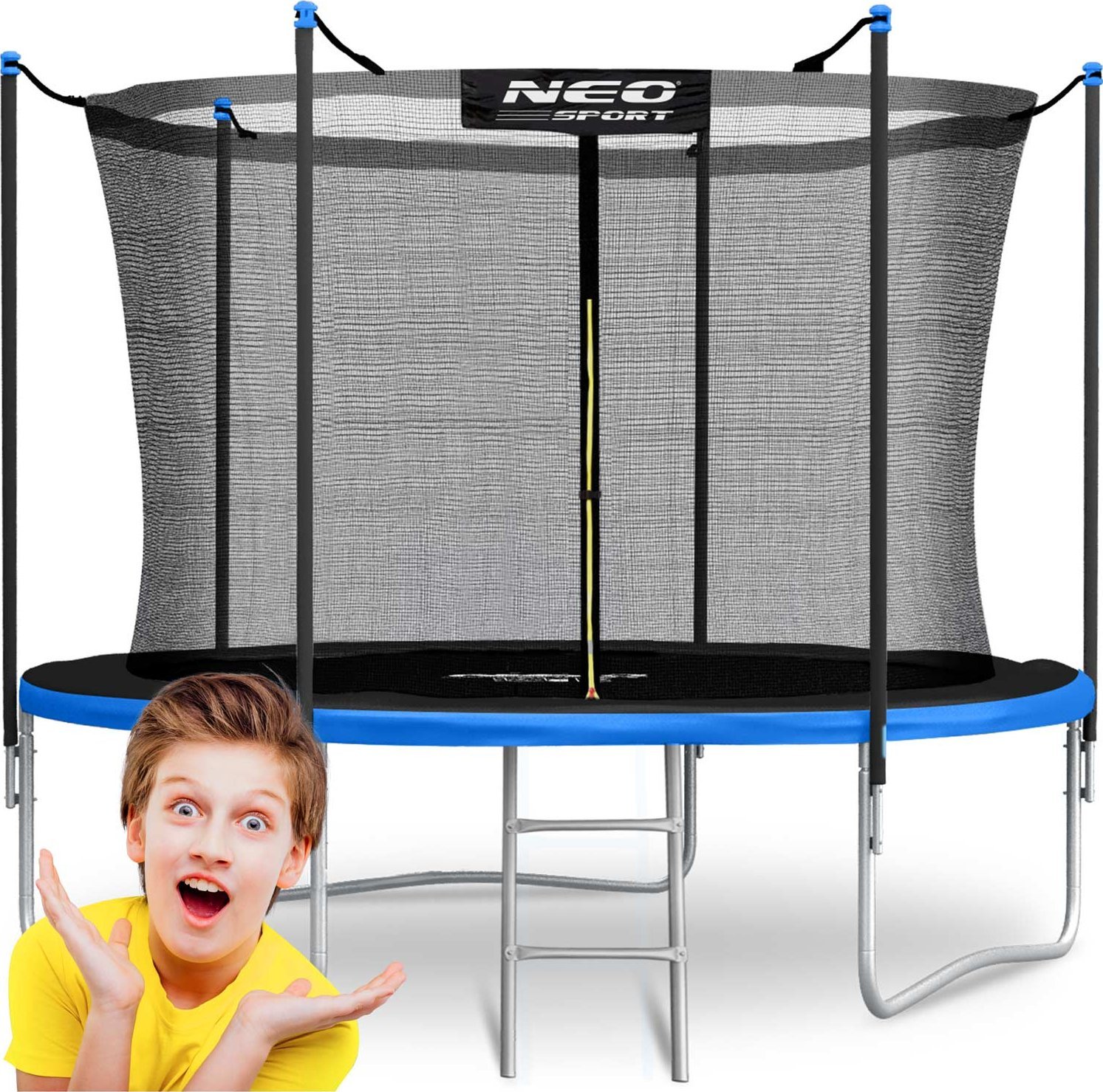 Trampolina ogrodowa Neo-Sport NeoSport Trampolina ogrodowa 6ft/183cm z siatką wewnętrzną i drabinką