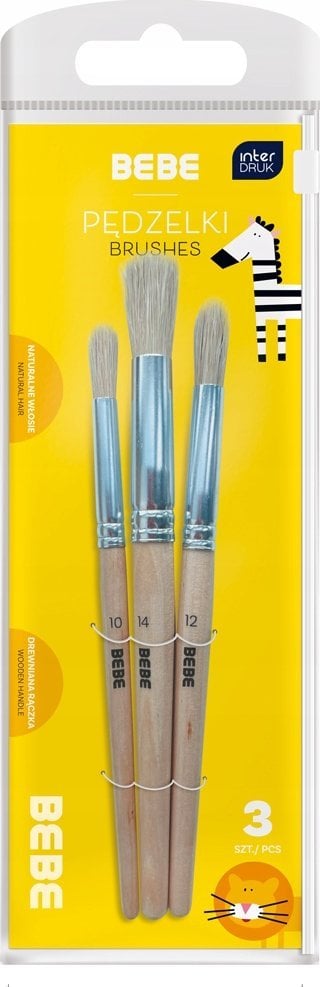 Pędzelki drewniane 3szt BB Kids