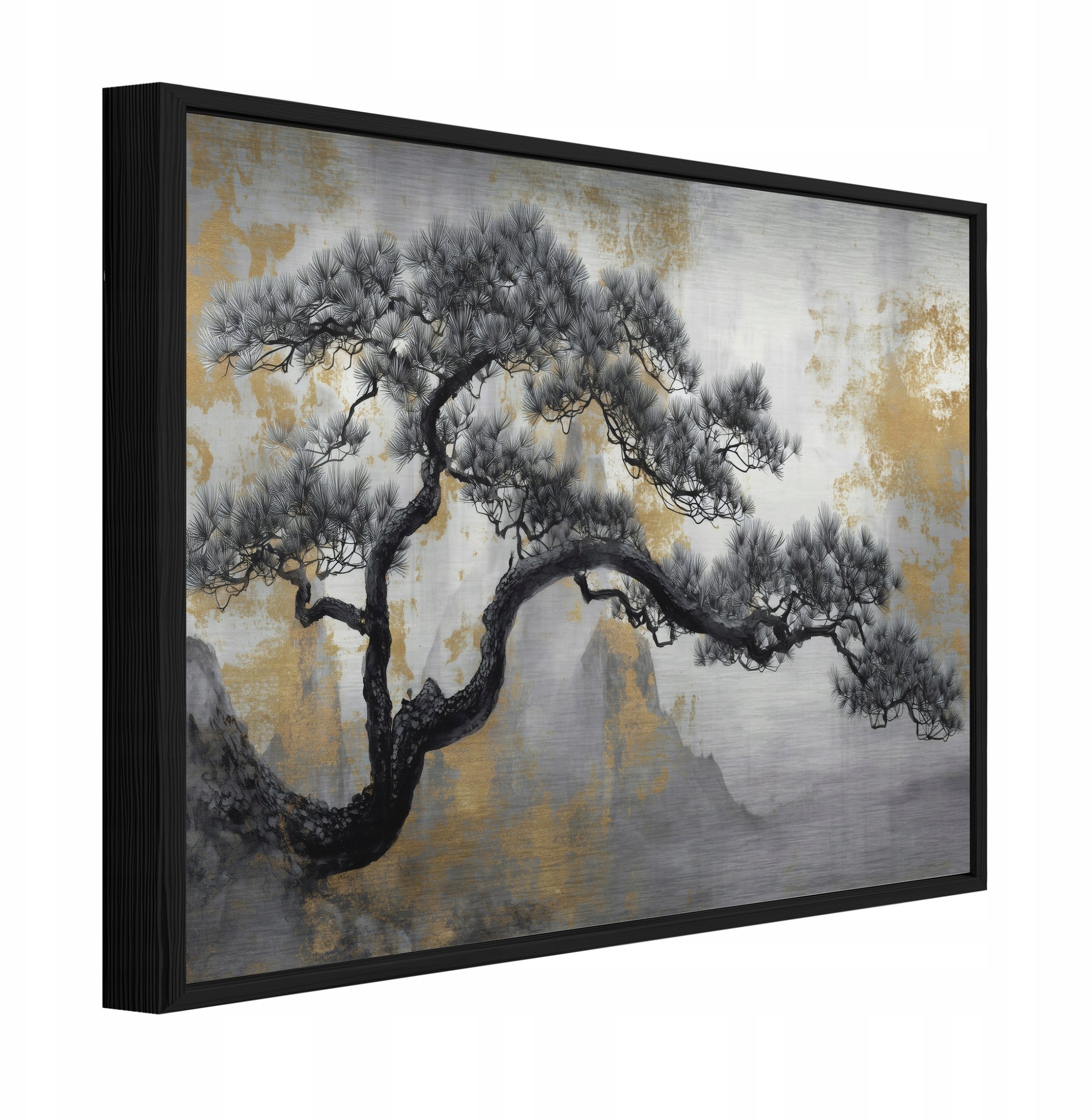 Obraz W Ramie Na Metalu Drzewo Abstrakcja Do Sypialni Salonu 120x80