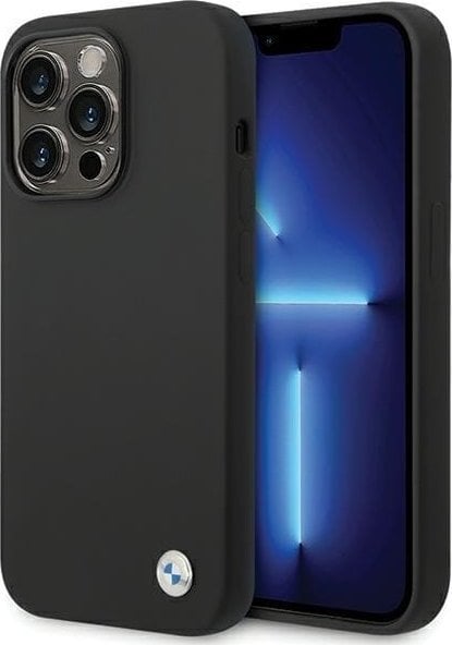 BMW BMHCP15XSILBK iPhone 15 Pro Max 6.7" czarny/black Silicone Metal Logo